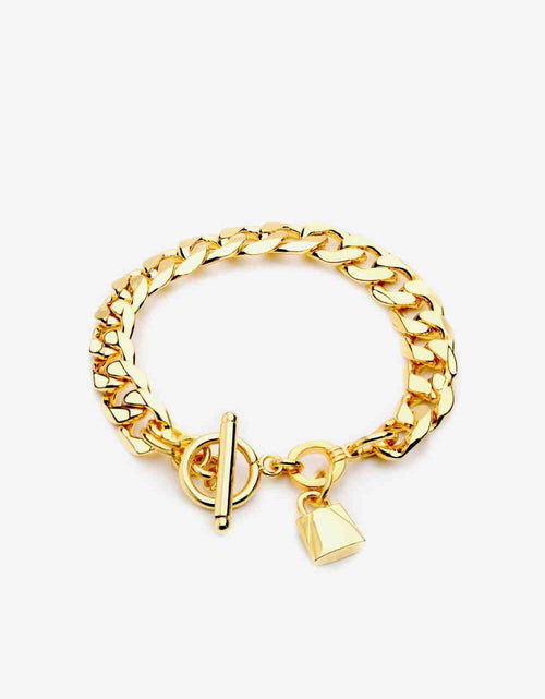 Load image into Gallery viewer, Lock Charm Toggle Clasp Bracelet
