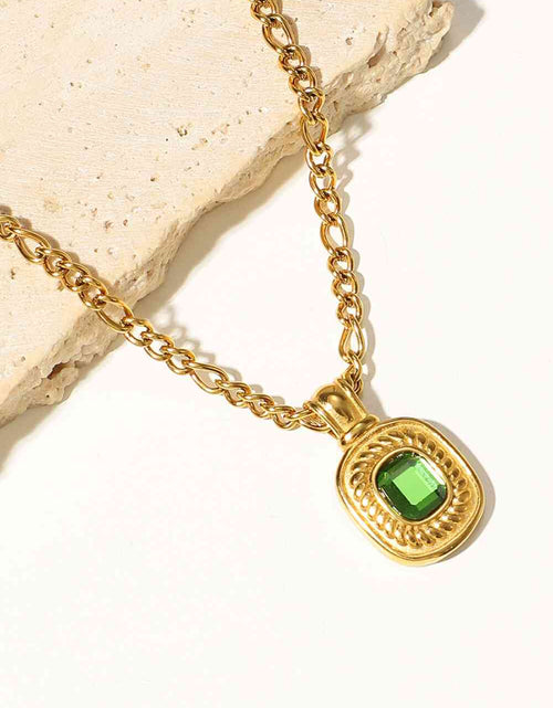 Load image into Gallery viewer, 18K Gold Plated Inlaid Rhinestone Pendant Necklace
