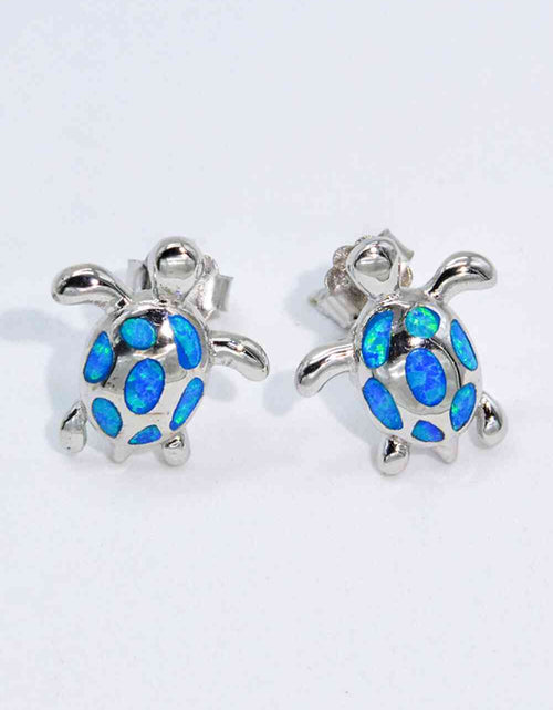 Load image into Gallery viewer, Opal Turtle Platinum-Plated Stud Earrings
