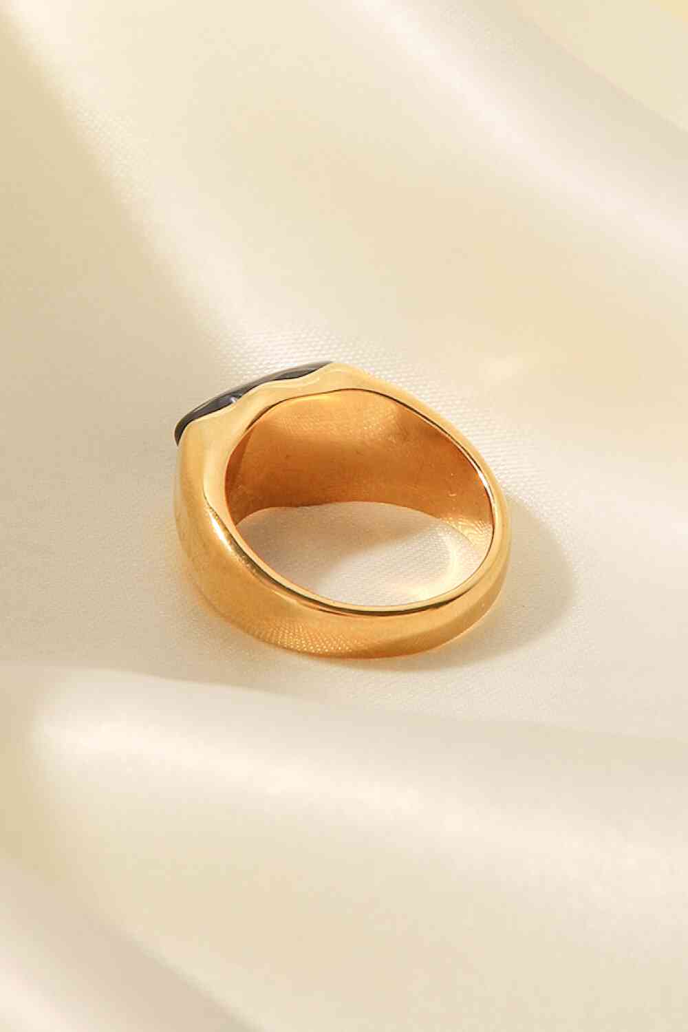 Inlaid Natural Stone Stainless Steel Ring