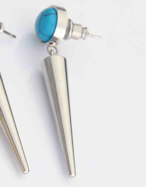 Load image into Gallery viewer, 18K Stainless Steel Turquoise Drop Earrings
