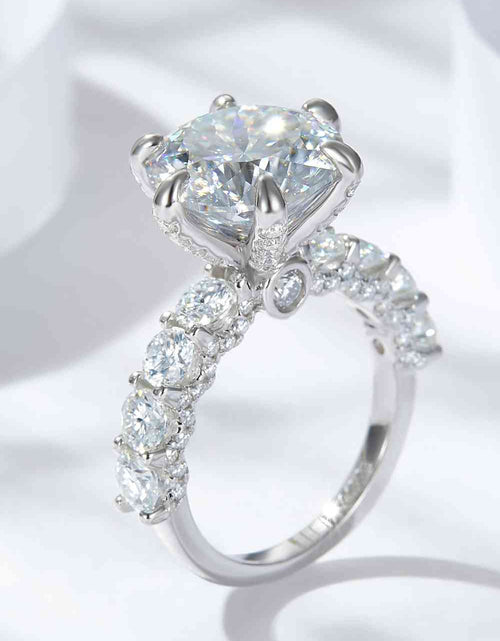 Load image into Gallery viewer, 3-Carat Moissanite Platinum-Plated Side Stone Ring
