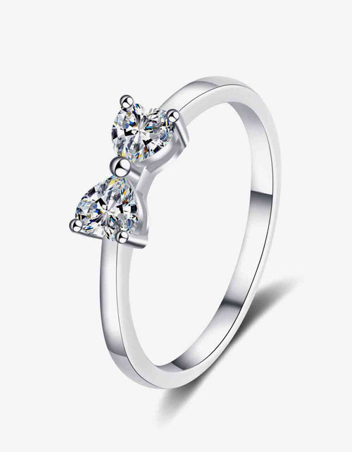 Load image into Gallery viewer, Moissanite Bow Rhodium-Plated Ring
