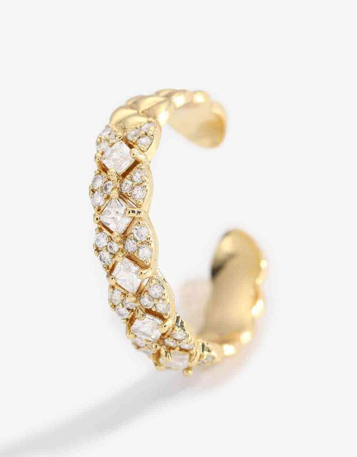 Load image into Gallery viewer, Inlaid Zircon 18K Gold-Plated Open Ring
