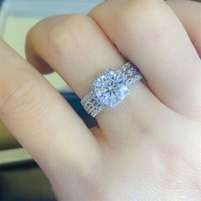 Load image into Gallery viewer, 2 Carat Moissanite 925 Sterling Silver Ring
