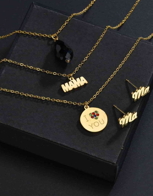 Load image into Gallery viewer, Triple-layer MAMA I LOVE YOU 18K gold-plated Pendant Combo Deal
