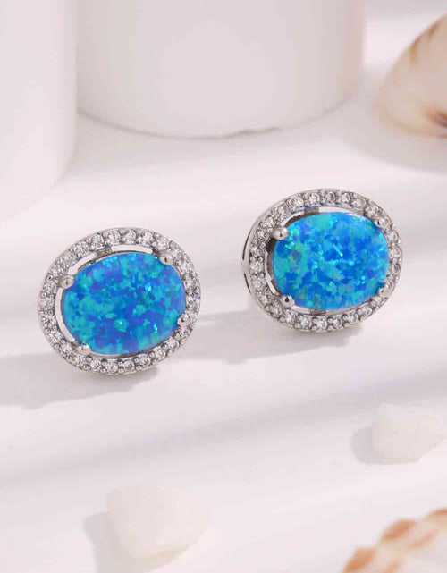 Load image into Gallery viewer, Opal Round Earrings
