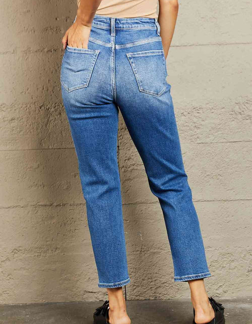 Load image into Gallery viewer, BAYEAS High Waisted Cropped Dad Jeans
