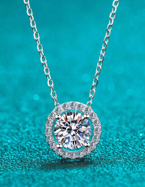 Load image into Gallery viewer, 1 Carat Moissanite Round Pendant Chain Necklace
