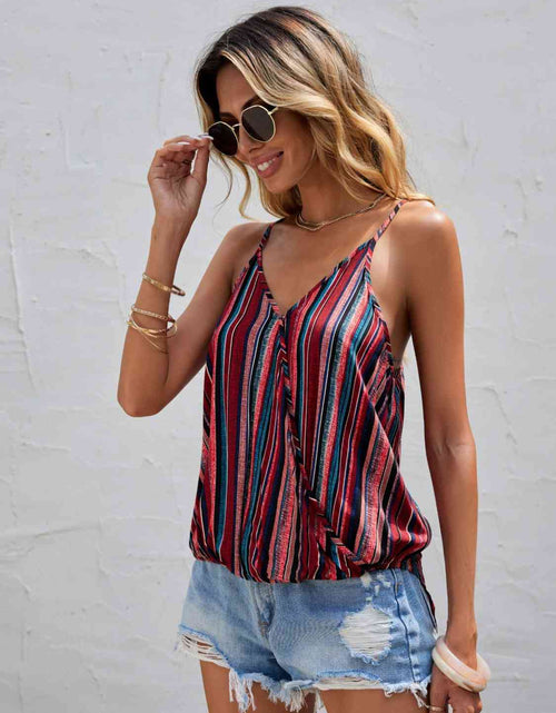 Load image into Gallery viewer, Striped Surplice Neck Cami
