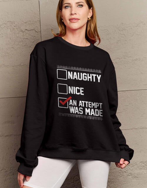 Load image into Gallery viewer, Simply Love Full Size Letter Graphic Long Sleeve Sweatshirt
