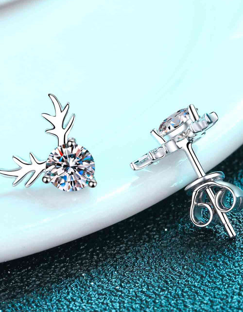 Load image into Gallery viewer, 925 Sterling Silver Reindeer-Shaped Moissanite Earrings
