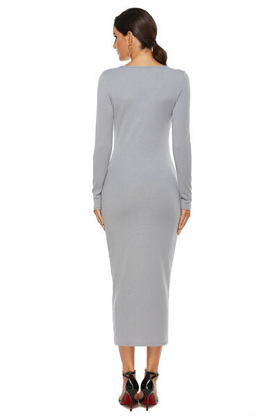 Load image into Gallery viewer, Ribbed Scoop Neck Sweater Dress
