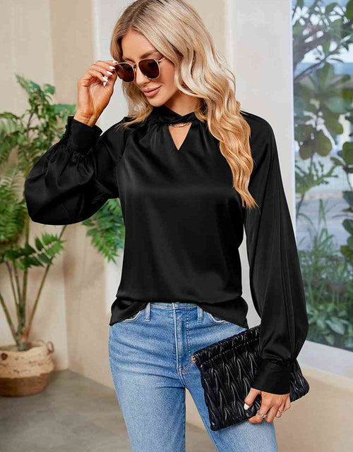 Load image into Gallery viewer, Cutout Mock Neck Long Sleeve Top
