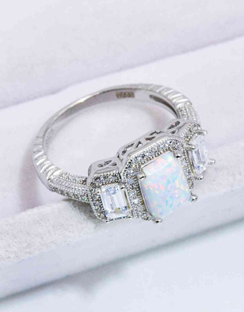 Load image into Gallery viewer, 925 Sterling Silver Square Opal Ring
