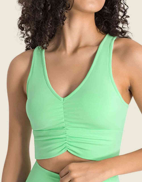 Load image into Gallery viewer, Gathered Detail Halter Neck Sports Bra
