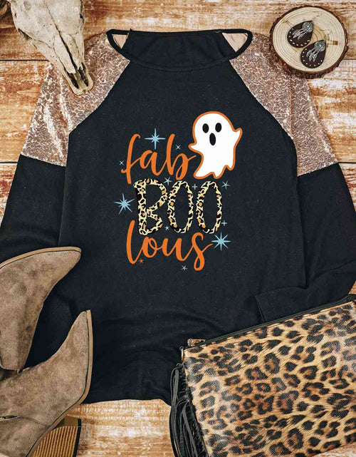 Load image into Gallery viewer, Ghost Graphic Sequin Long Sleeve T-Shirt
