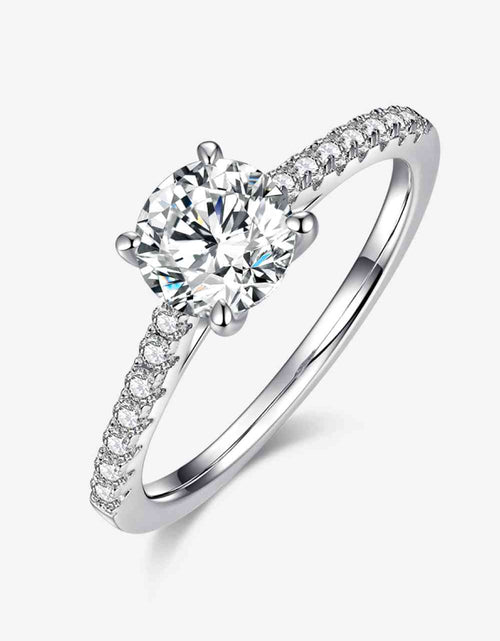 Load image into Gallery viewer, 1 Carat Moissanite 925 Sterling Silver Side Stone Ring
