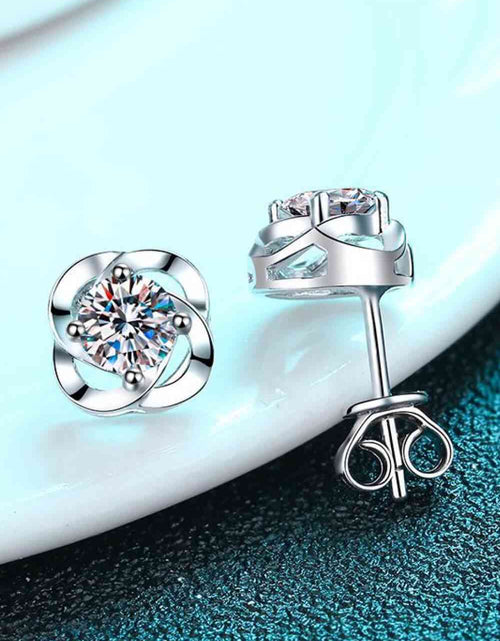 Load image into Gallery viewer, It&#39;s Your Day Moissanite Rhodium-Plated Stud Earrings
