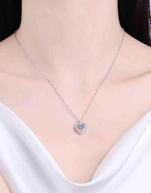 Load image into Gallery viewer, 925 Sterling Silver 1 Carat Moissanite Heart Pendant Necklace
