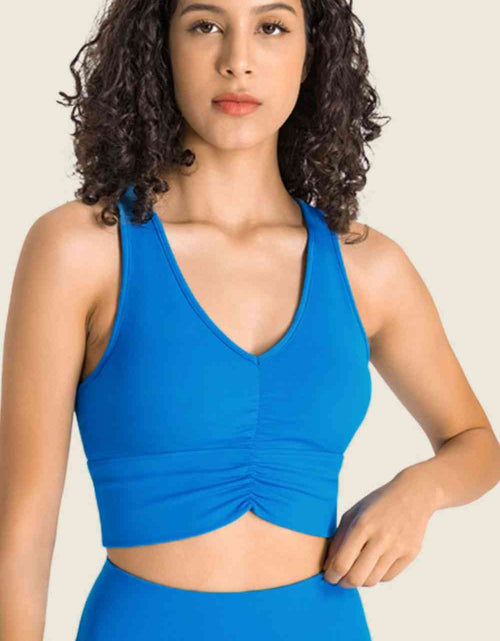 Load image into Gallery viewer, Gathered Detail Halter Neck Sports Bra
