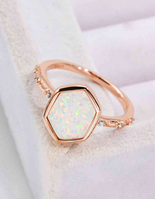 Load image into Gallery viewer, Opal Hexagon 925 Sterling Silver Ring
