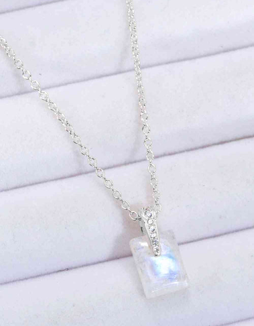 Load image into Gallery viewer, 925 Sterling Silver Natural Moonstone Pendant Necklace
