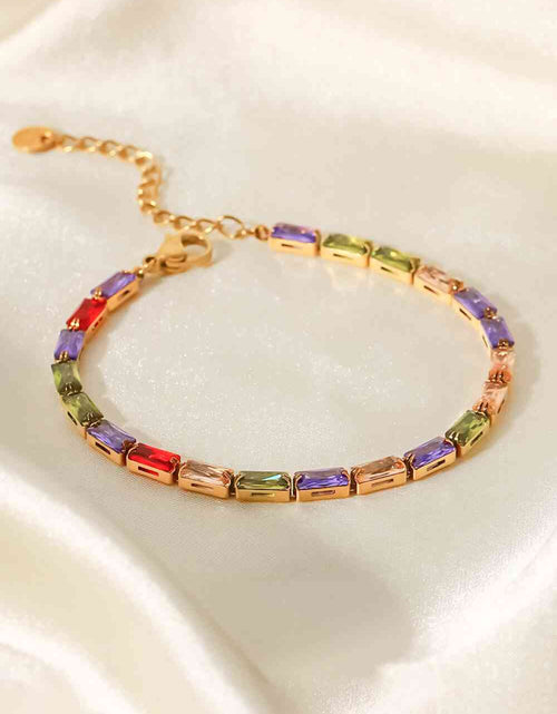 Load image into Gallery viewer, 18K Gold Plated Multicolored Cubic Zirconia Bracelet
