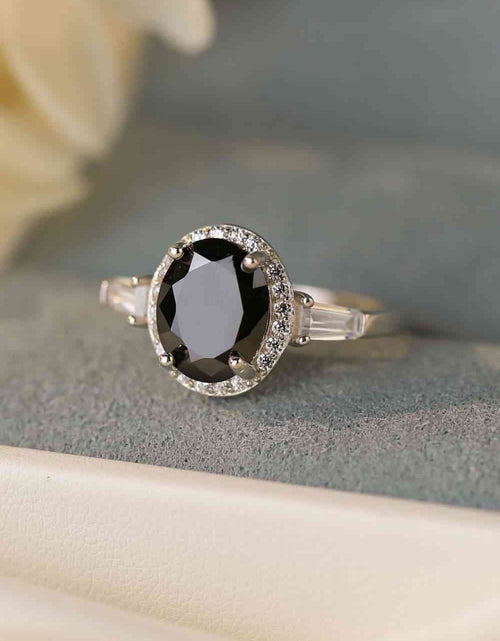 Load image into Gallery viewer, Agate 925 Sterling Silver Halo Ring
