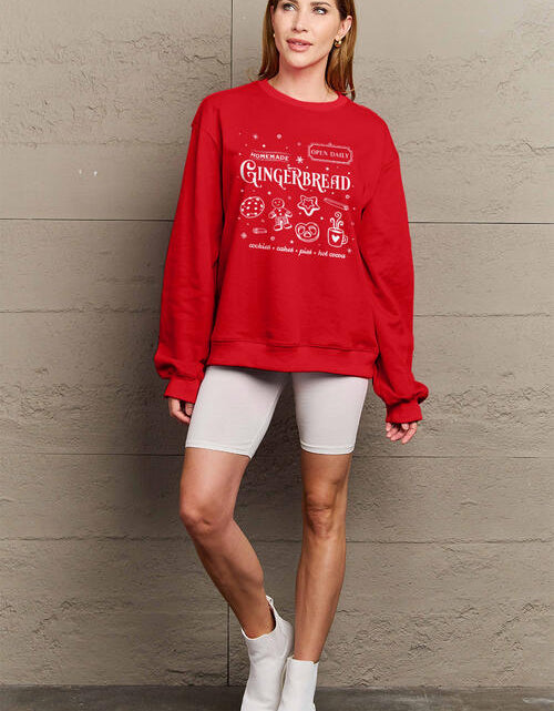 Load image into Gallery viewer, Simply Love Full Size GINGERBREAD Long Sleeve Sweatshirt
