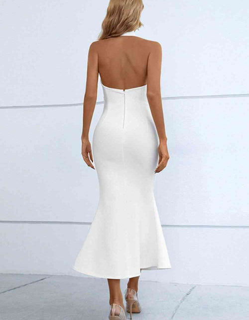 Load image into Gallery viewer, Halter Neck Split Fishtail Bodycon Dress
