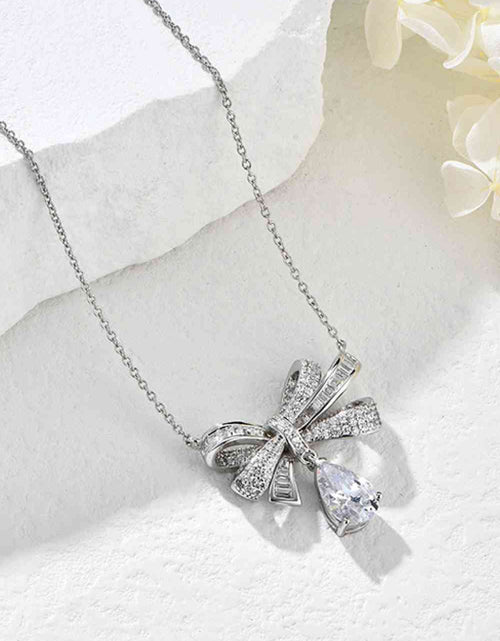 Load image into Gallery viewer, Teardrop Shape 925 Sterling Silver Zircon Pendant Necklace
