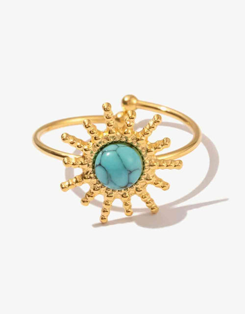 Load image into Gallery viewer, Natural Stone Sun Shape Open Ring
