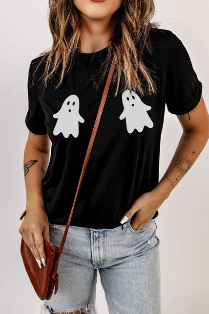 Load image into Gallery viewer, Ghost Graphic Short Sleeve Round Neck T-Shirt
