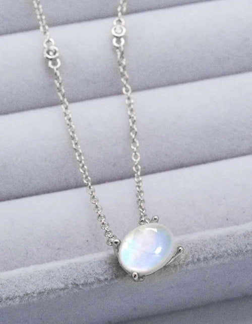 Load image into Gallery viewer, Geometric Moonstone Pendant Necklace
