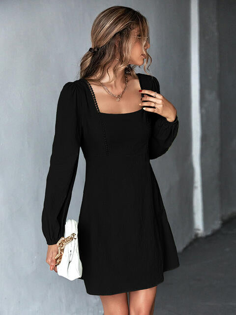 Load image into Gallery viewer, Square Neck Puff Sleeve Mini Dress
