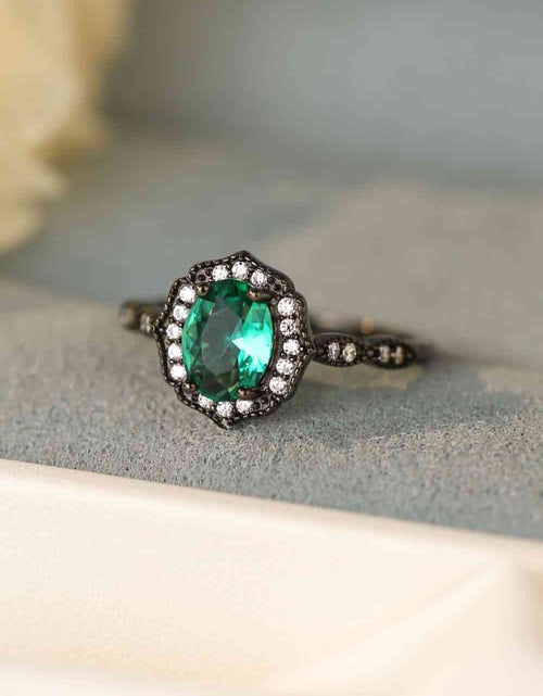 Load image into Gallery viewer, 925 Sterling Silver Paraiba Blue Zircon 4-Prong Ring
