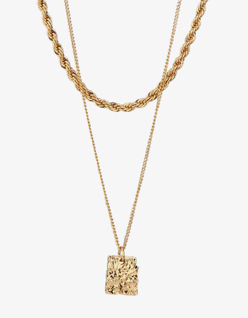 Load image into Gallery viewer, 18K Gold Plated Double-Layered Twisted Pendant Necklace
