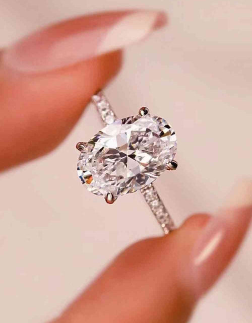 Load image into Gallery viewer, Platinum-Plated Side Stone 2 Carat Moissanite Ring
