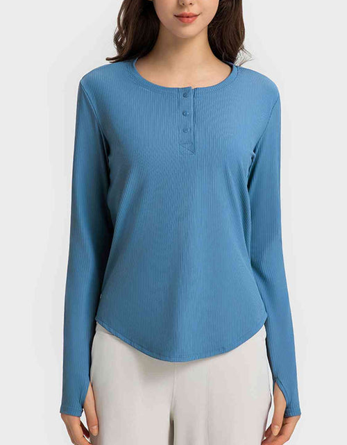 Load image into Gallery viewer, Round Neck Long Sleeve Sport Top
