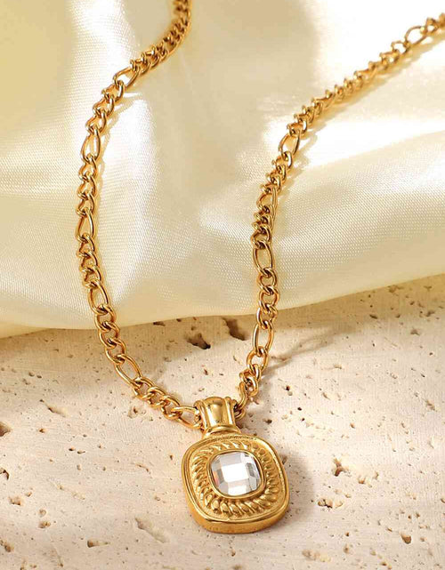 Load image into Gallery viewer, 18K Gold Plated Inlaid Rhinestone Pendant Necklace
