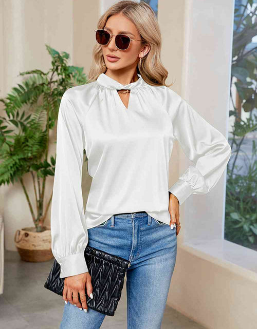 Load image into Gallery viewer, Cutout Mock Neck Long Sleeve Top
