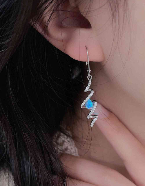 Load image into Gallery viewer, Twisted Opal Drop Earrings
