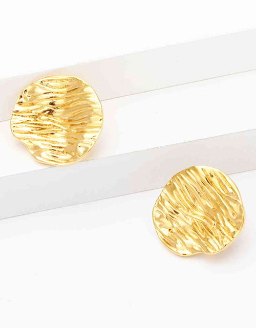 Load image into Gallery viewer, 18K Gold-Plated Textured Stud Earrings
