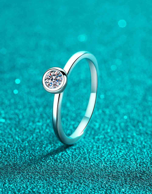 Load image into Gallery viewer, Moissanite Rhodium-Plated Solitaire Ring
