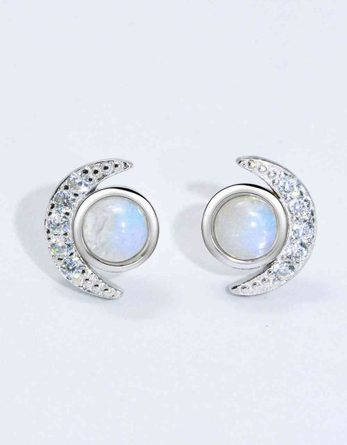 Load image into Gallery viewer, 925 Sterling Silver Moonstone Stud Earrings
