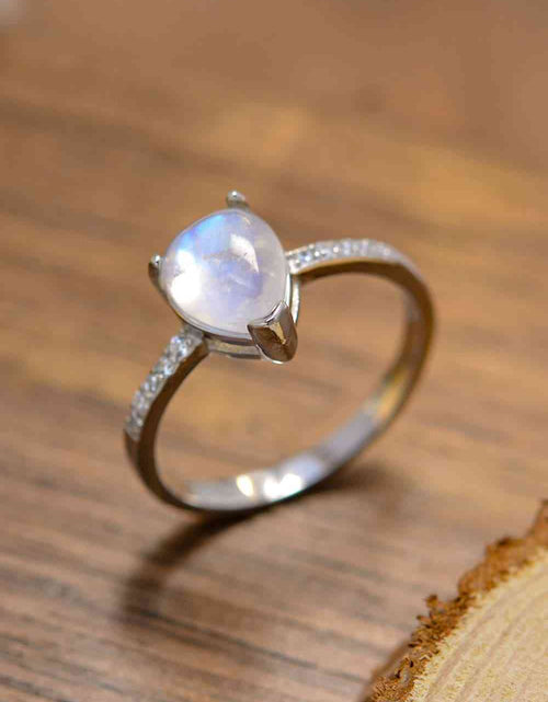 Load image into Gallery viewer, High Quality Natural Moonstone Teardrop Side Stone Ring
