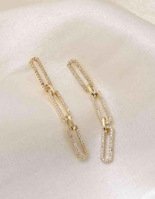 Load image into Gallery viewer, Rhinestone Chunky Chain Drop Earrings
