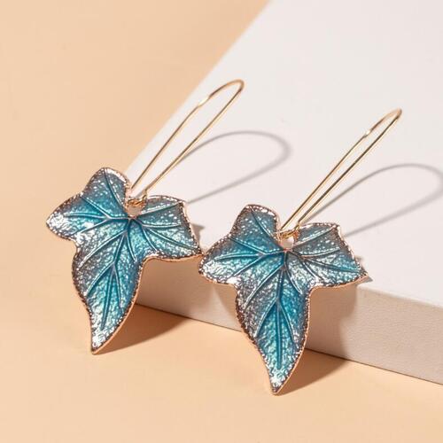 Load image into Gallery viewer, Alloy Leaf Drop Earrings
