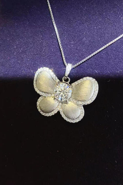 Load image into Gallery viewer, 1 Carat Moissanite Butterfly Pendant Necklace
